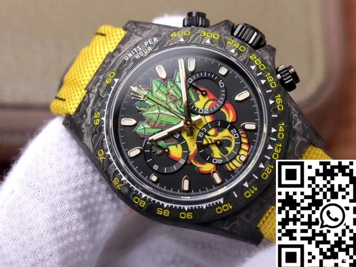 Edition Rolex Fiber Skull Daytona Cosmos Dial Carbon Color Chronograph 0508